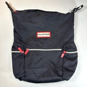 Hunter Black Red Nylon Pioneer Large Top Clip Backpack/Rucksack EUC Travel